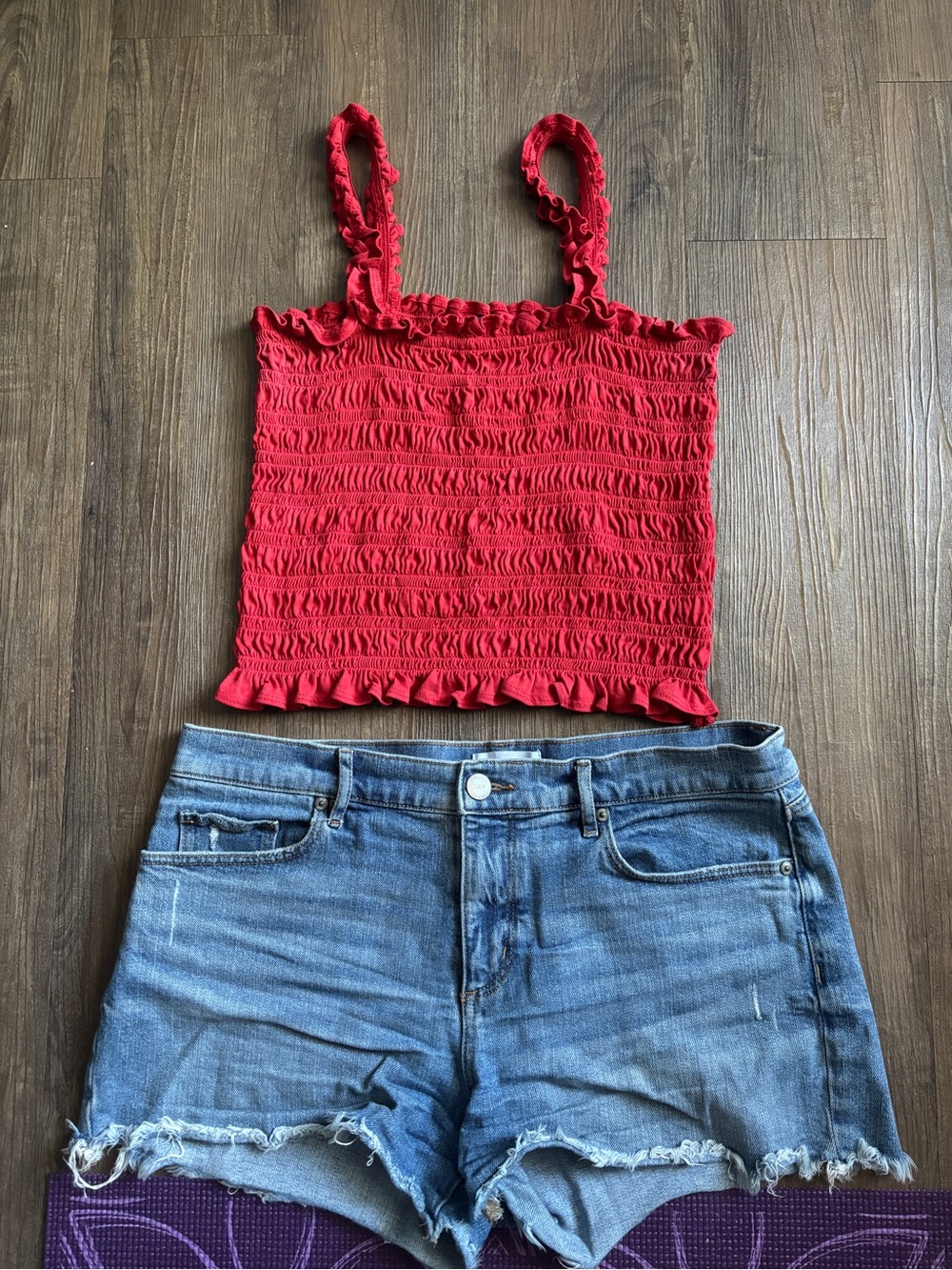 Red Old Navy Smocked Tank size M